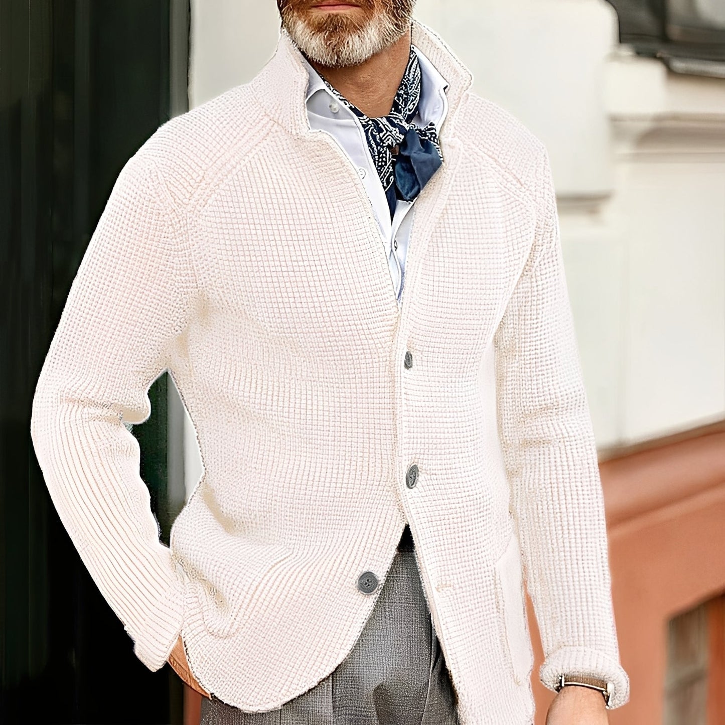 Jason - Cardigan Tricotat Elegant pentru Bărbați