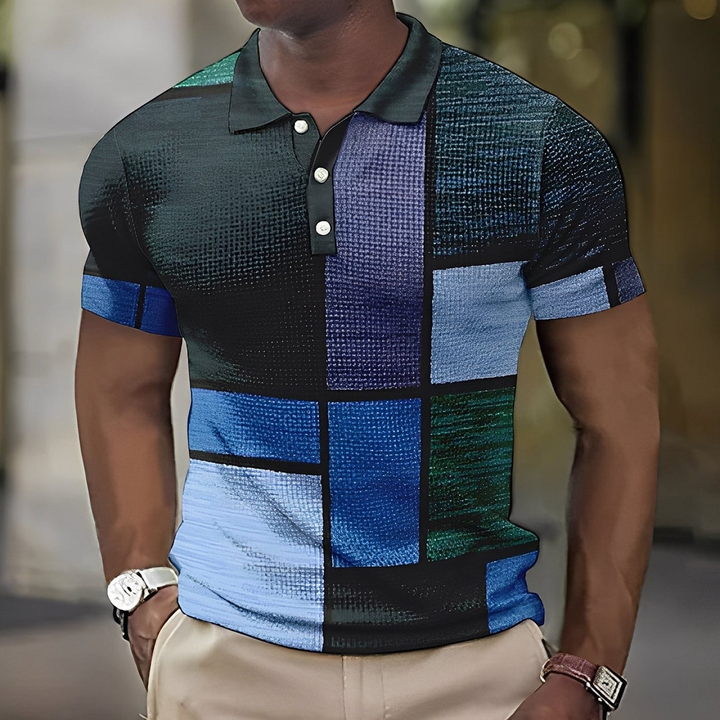 Reginald - Stil polonegru multicolor pentru bărbați