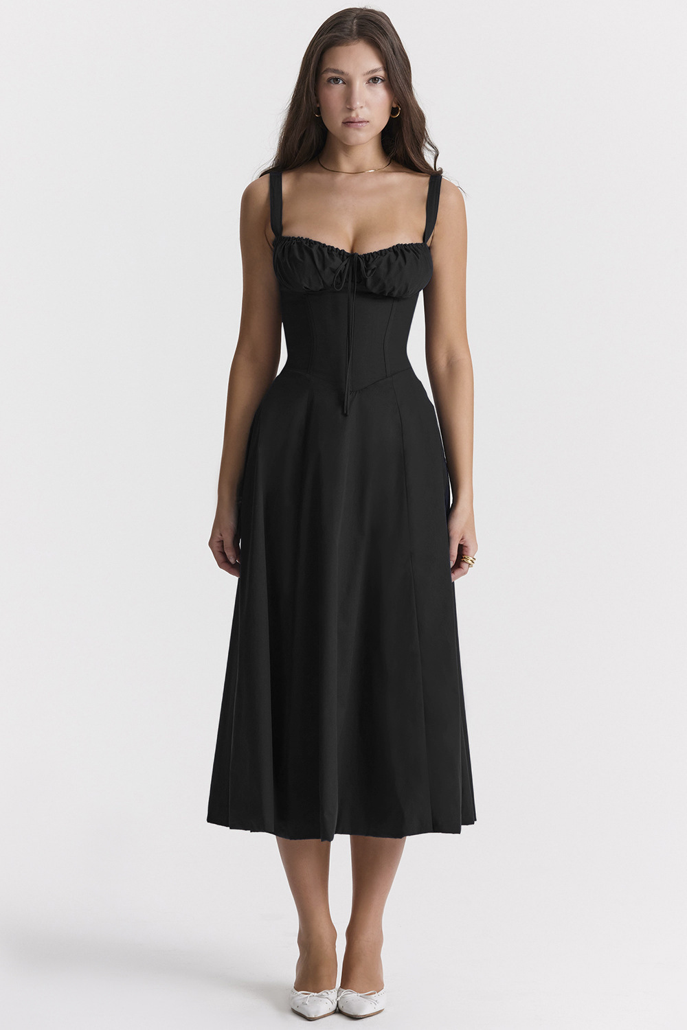 Jacqueline - Rochie Midi Corset Elegantă pentru Dame