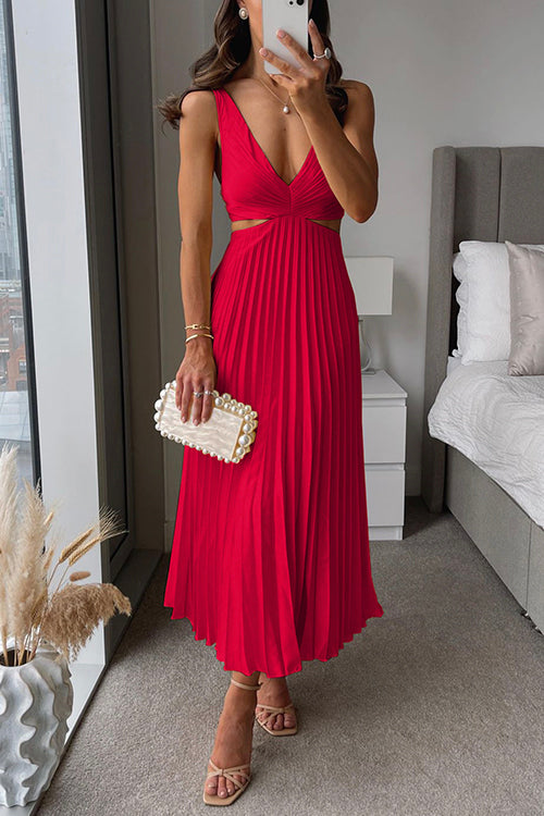 Arya - Elegantă Rochie Midi cu Pliuri pentru Femei