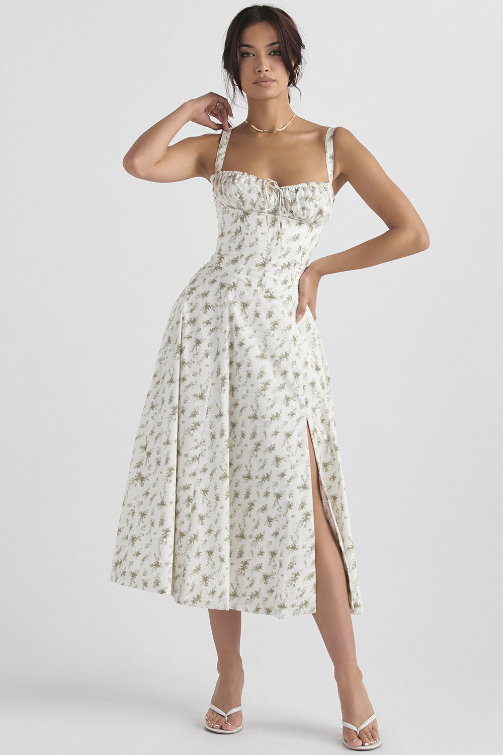 Jacqueline - Rochie Midi Corset Elegantă pentru Dame