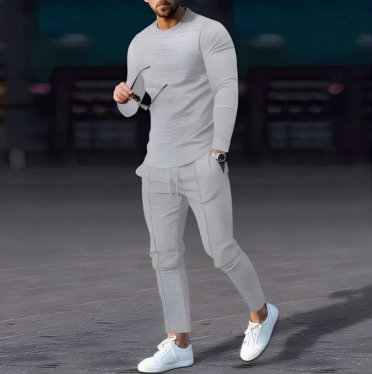 Dillan - Set Slim-Fit Lejer pentru Bărbați din Material Tip Vafă