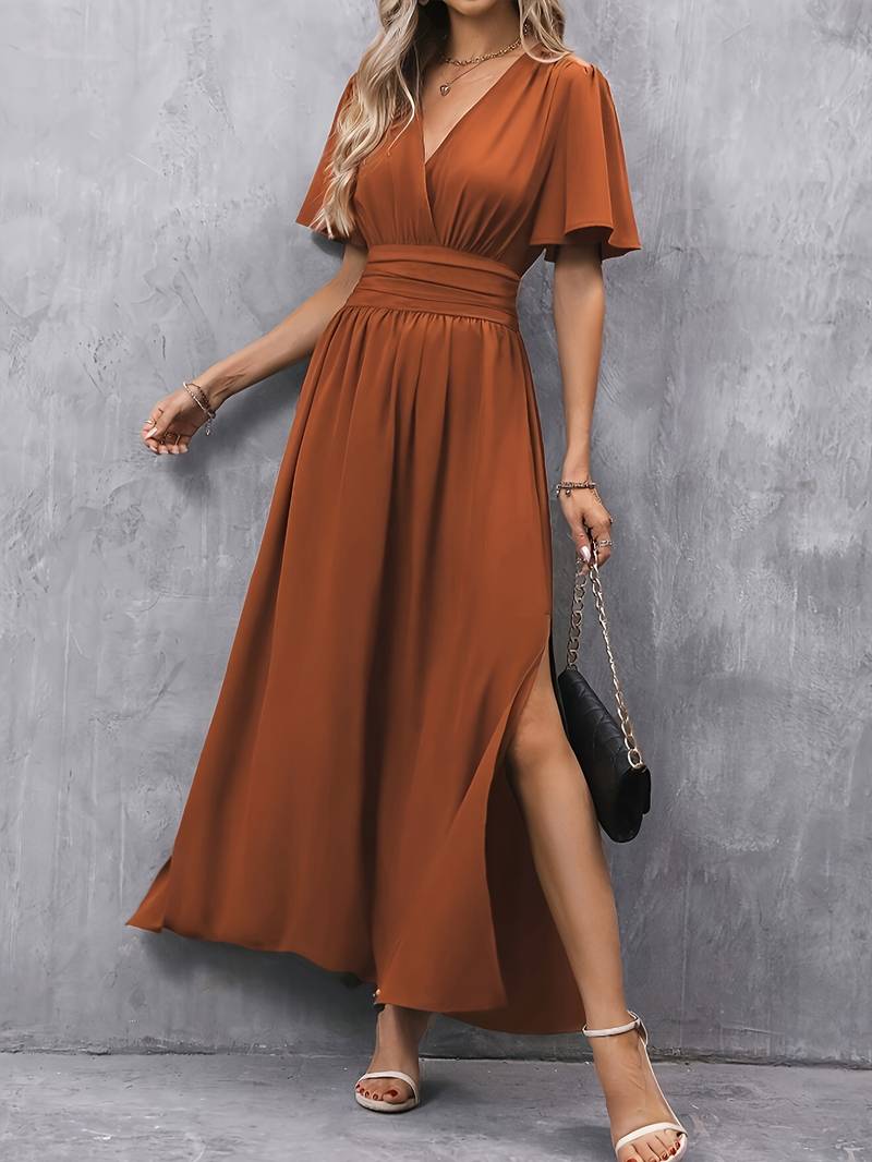 Juliette – Rochie cu guler volan și talie plisată pentru femei