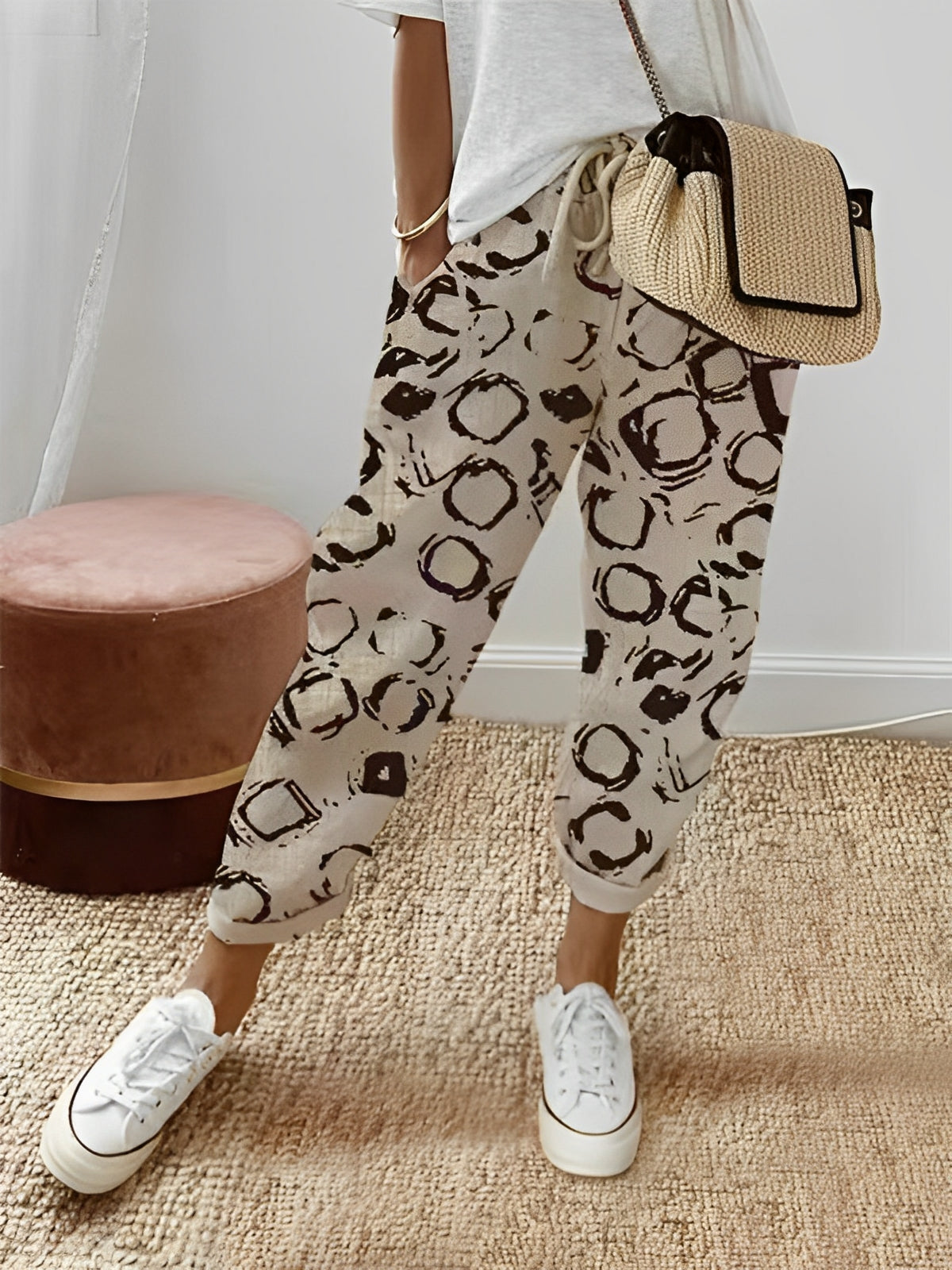 Sherie - Pantaloni lejeri, casual din in pentru femei