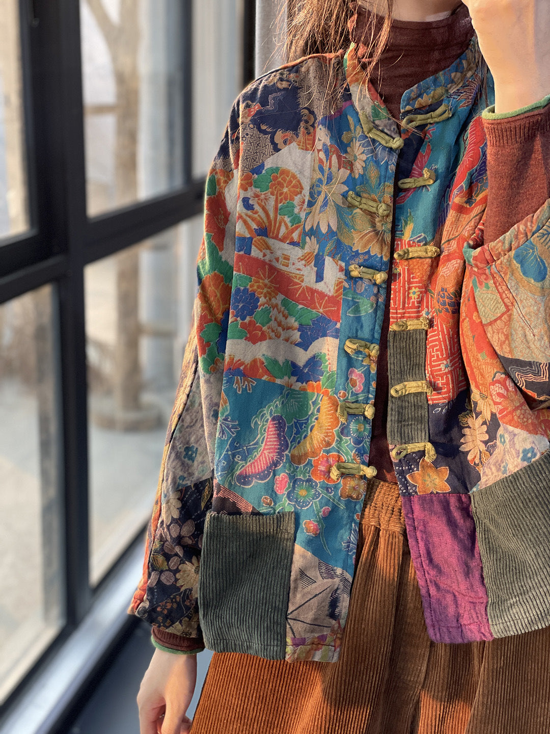 Charisse - Manta etnică clasică cu buzunare pentru femei