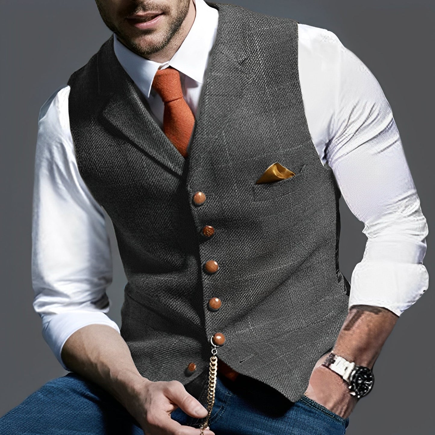 Jasper – Vesta Vintage pentru Bărbați