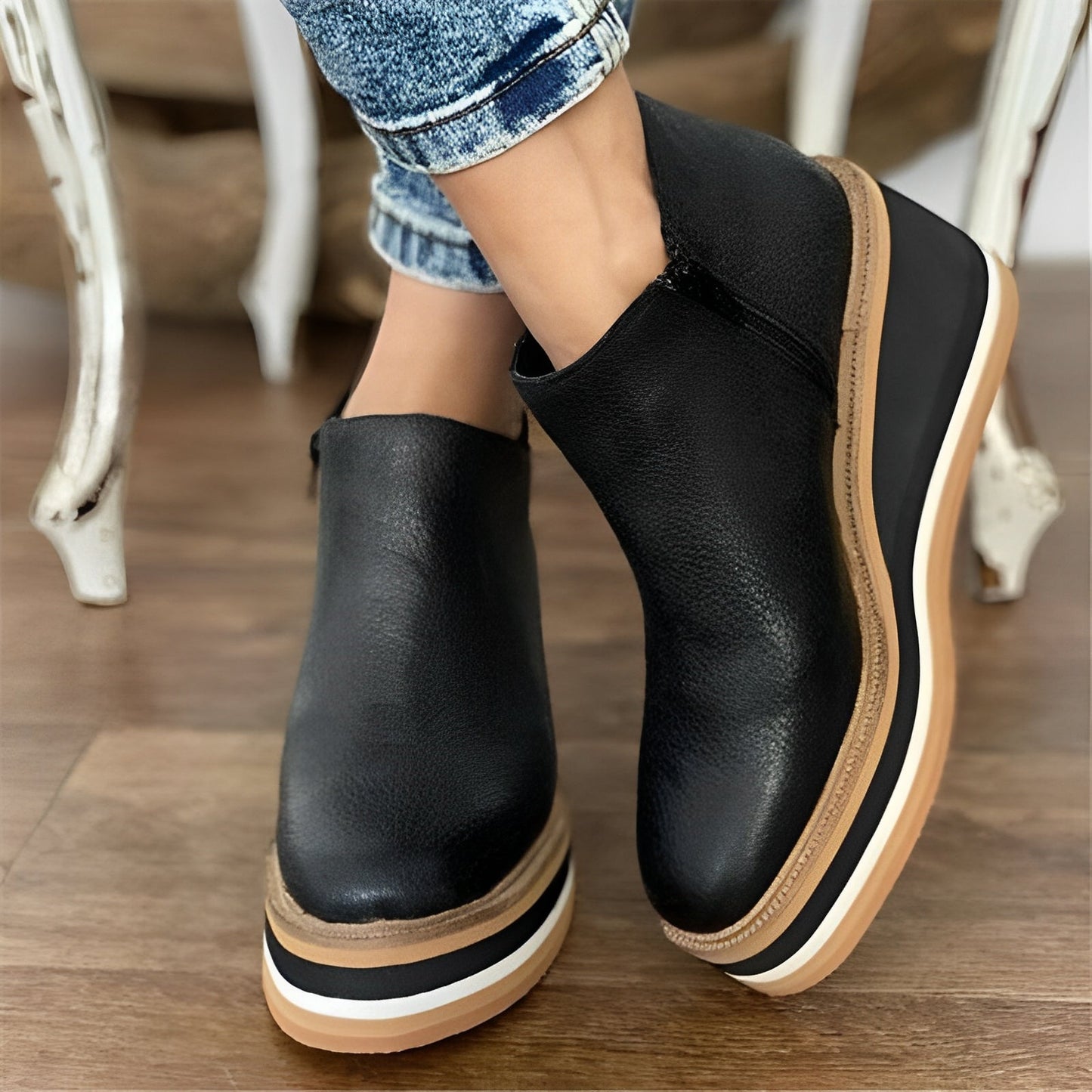 Leilah - Botine cu fermoar lateral pentru femei