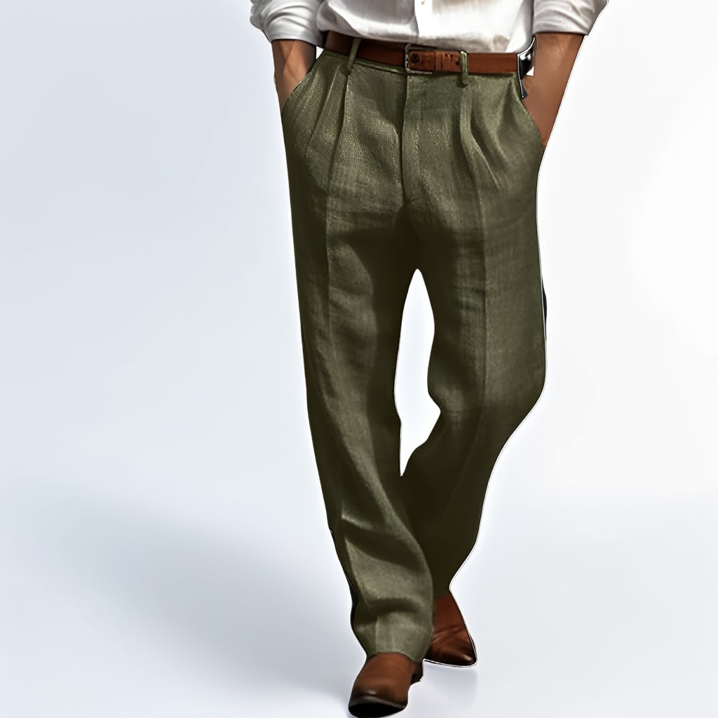 Zaiden - Pantaloni retro cu picior drept pentru bărbați