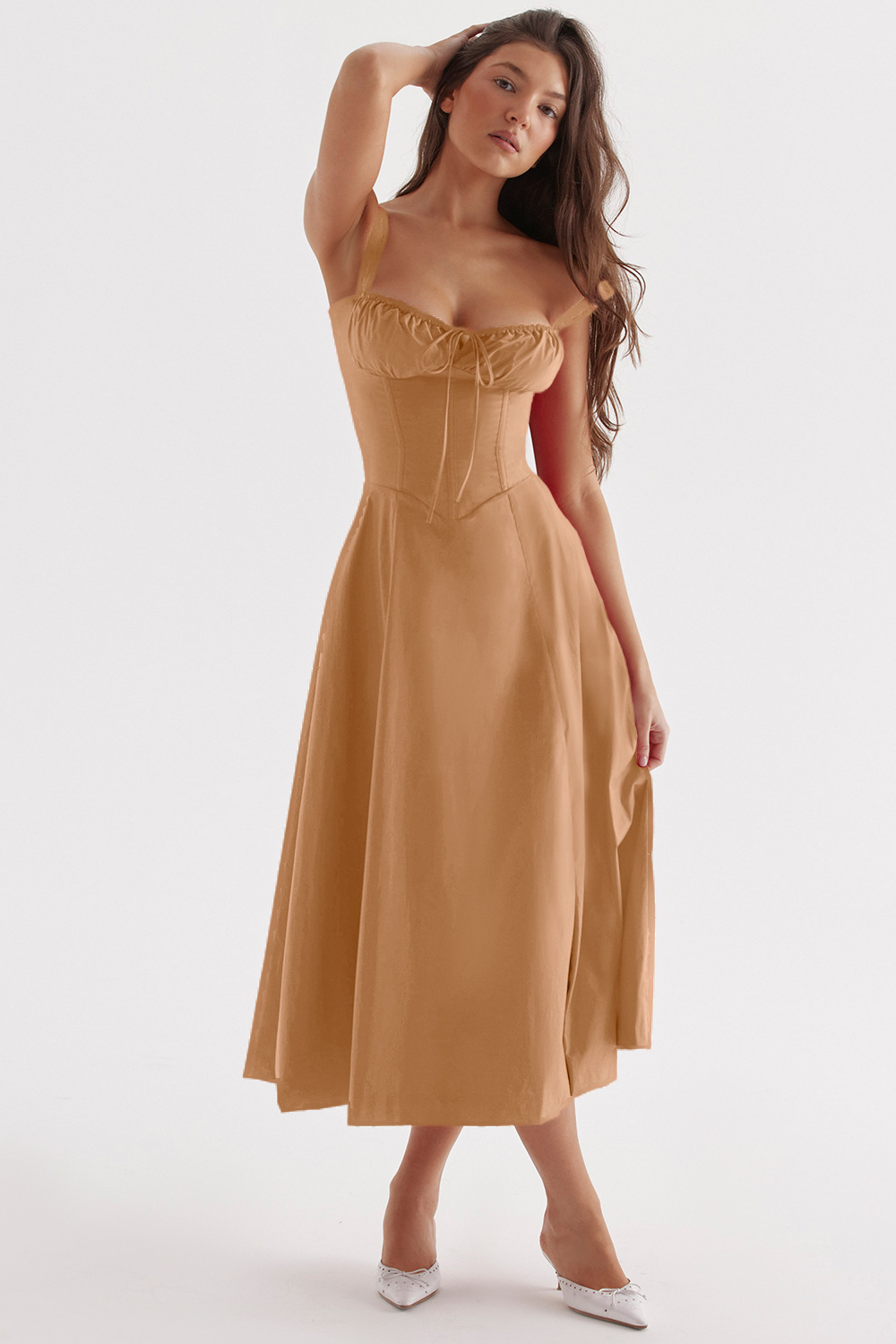 Jacqueline - Rochie Midi Corset Elegantă pentru Dame