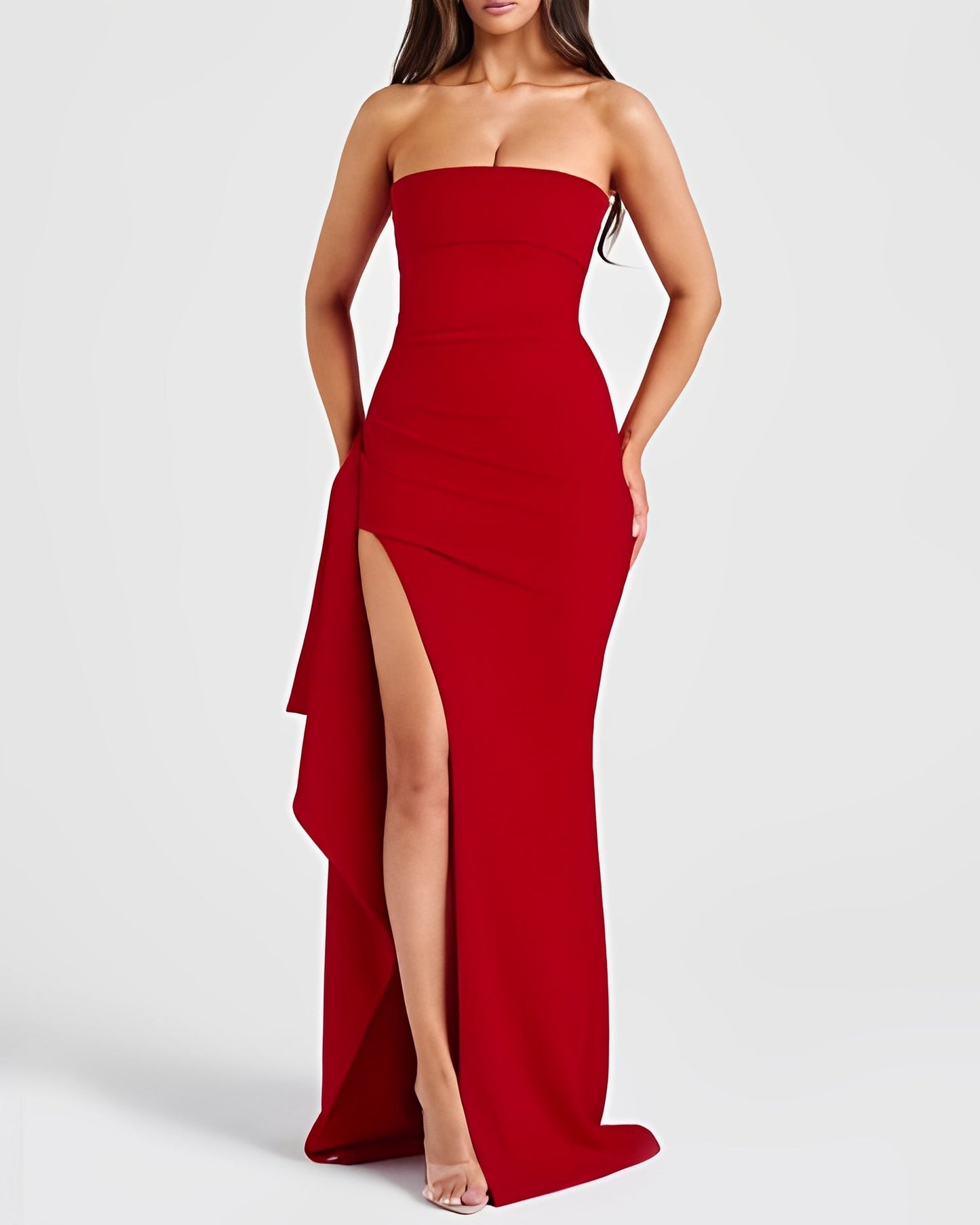 Aubree - Rochie elegantă fără spate cu slit pentru femei