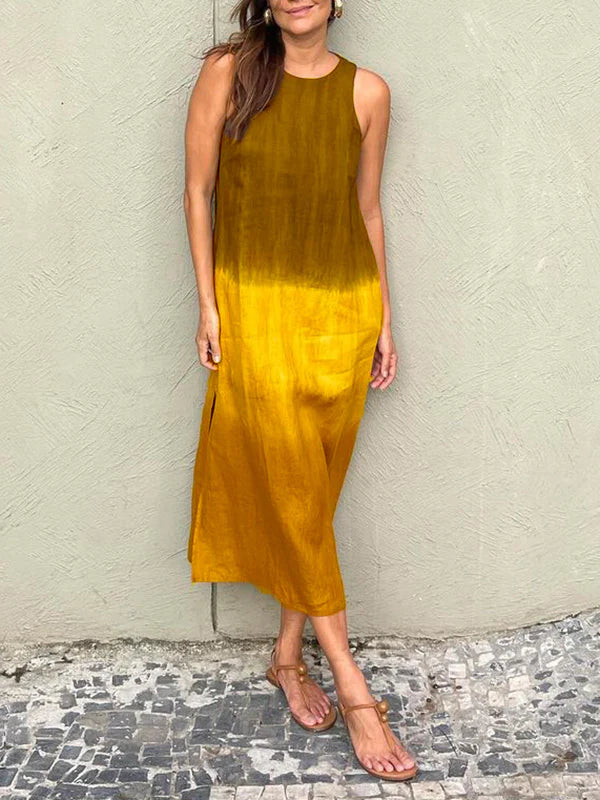 Mabelle - Rochie fără mâneci cu croială lejeră și tie-dye