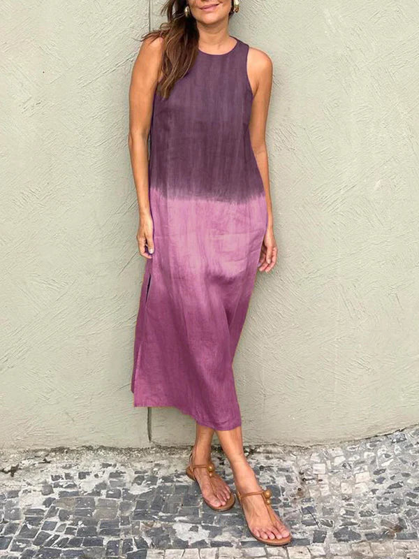 Mabelle - Rochie fără mâneci cu croială lejeră și tie-dye