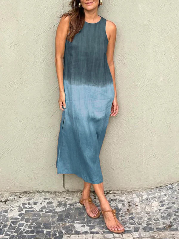 Mabelle - Rochie fără mâneci cu croială lejeră și tie-dye