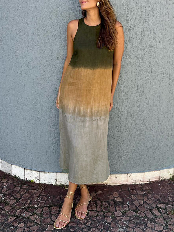 Mabelle - Rochie fără mâneci cu croială lejeră și tie-dye