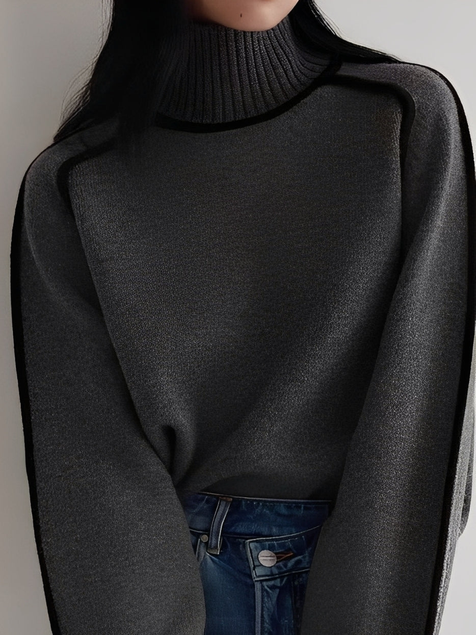 Michelle - Pulover cu guler înalt stilat pentru femei