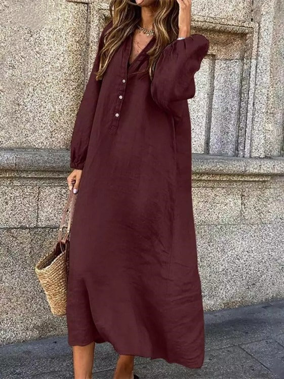 Meryl - Rochie din In și Bumbac Răcoritor