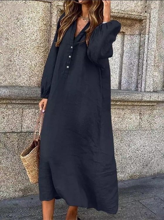 Meryl - Rochie din In și Bumbac Răcoritor