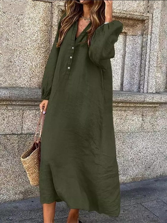 Meryl - Rochie din In și Bumbac Răcoritor