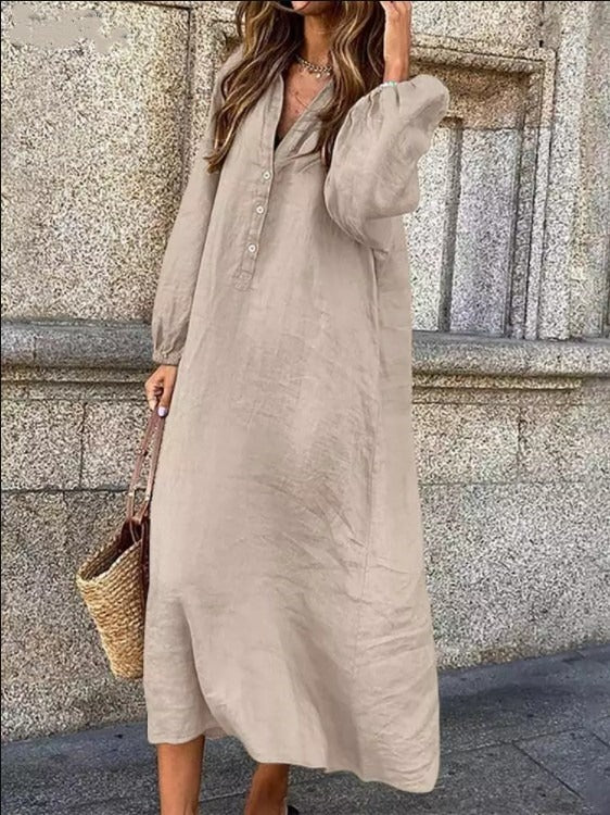Meryl - Rochie din In și Bumbac Răcoritor