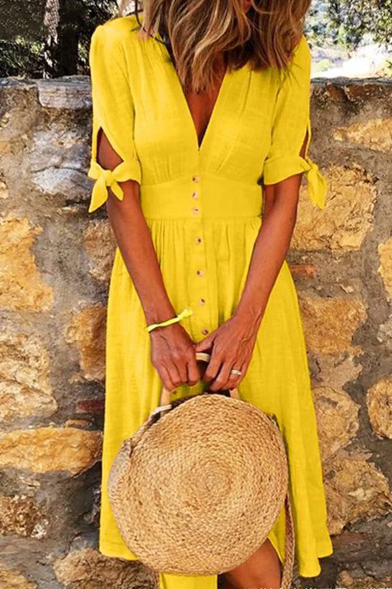 Avie – Rochie Trapez cu Guler V Clasic