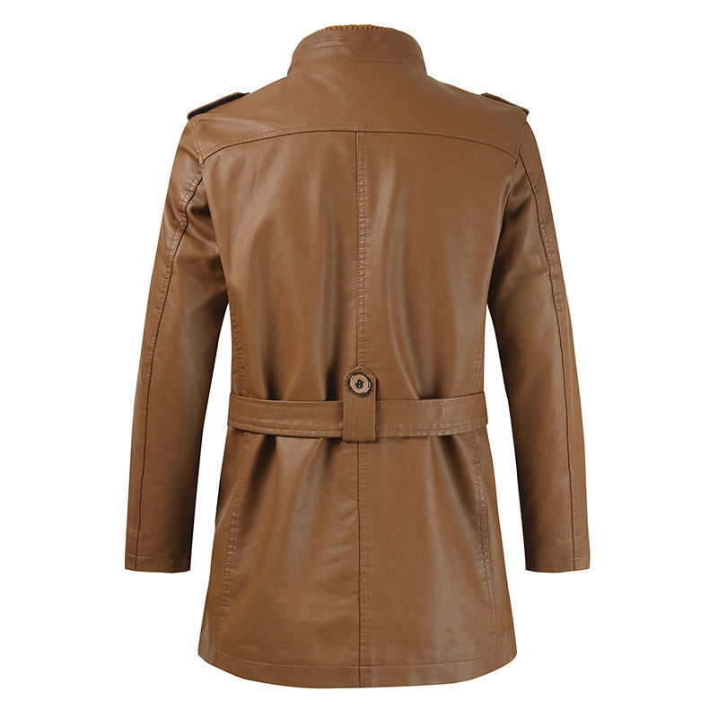 Howard - Trench retro de piele pentru bărbați