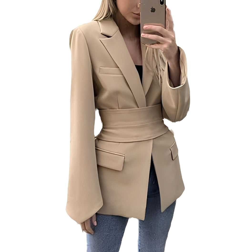 Malvina - Casula sacou costum cu curea pentru femei