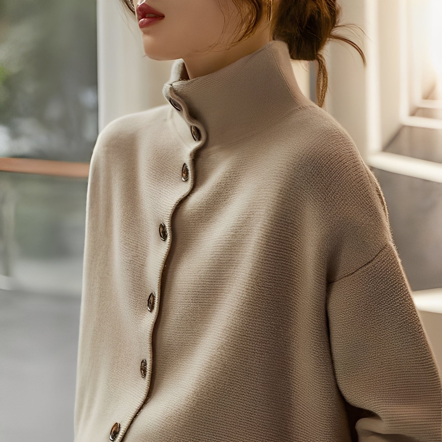 Evelynn - Pulover tricotat elegant cu guler înalt pentru femei