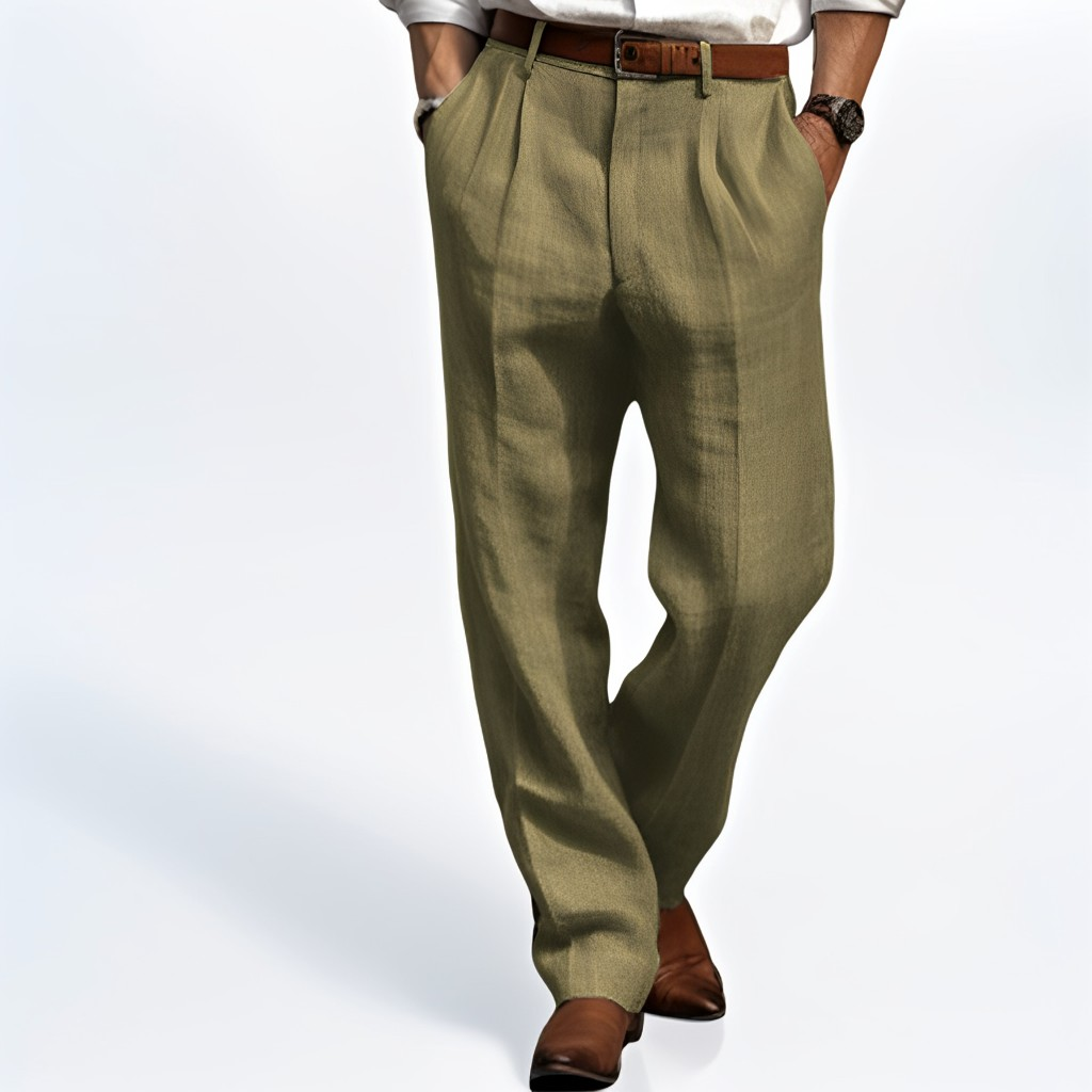 Zaiden - Pantaloni retro cu picior drept pentru bărbați
