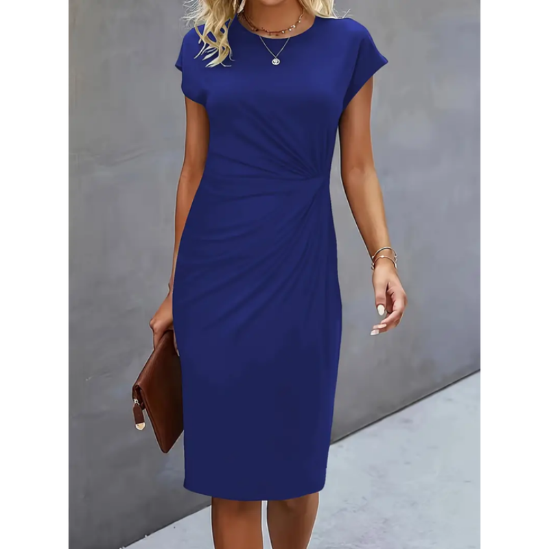 Miranda - Elegantă Rochie Midi Damă Mâneci Scurte