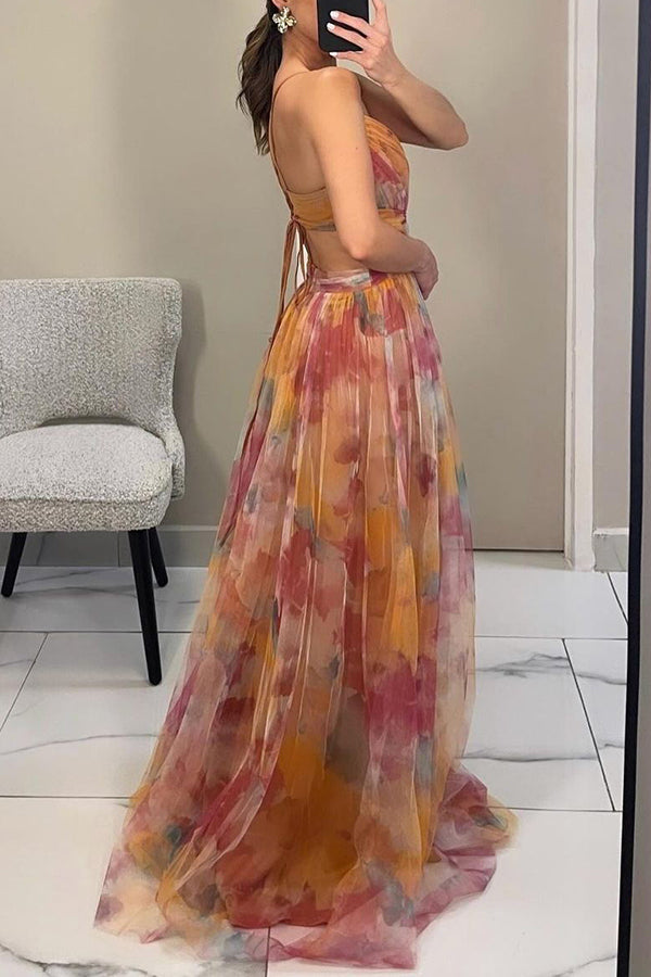 Gwendolyn - Elegant Rochie Maxi cu Imprimeu Floral Damă