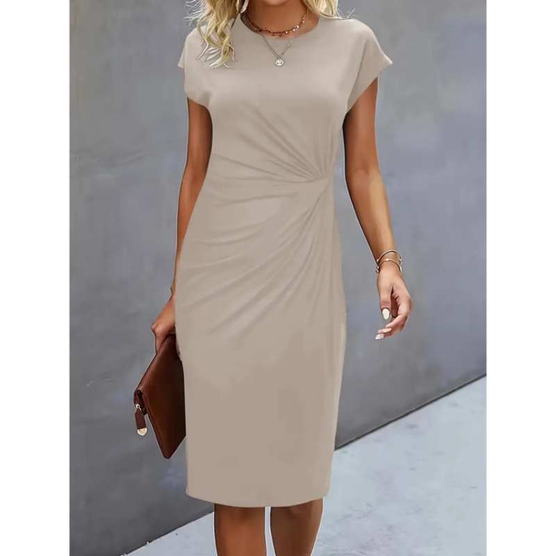 Miranda - Elegantă Rochie Midi Damă Mâneci Scurte
