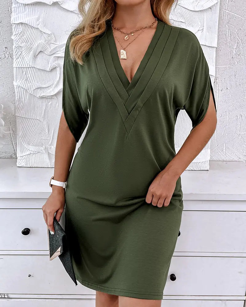 Valerie - Rochie elegantă cu decolteu în V și drapaj