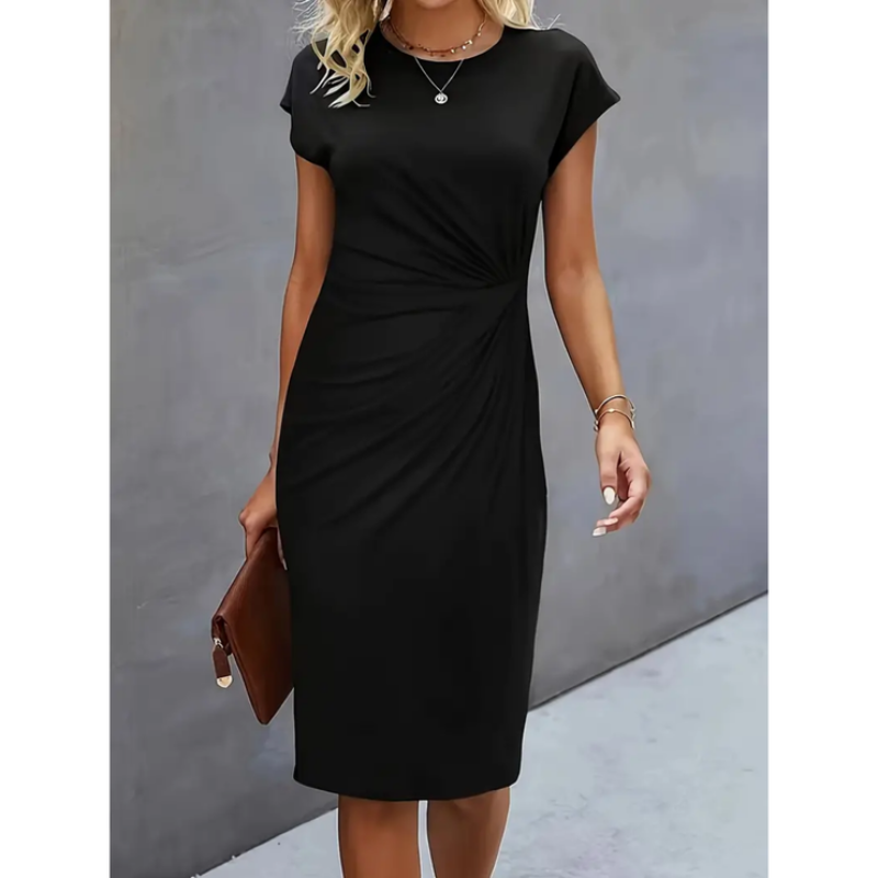 Miranda - Elegantă Rochie Midi Damă Mâneci Scurte