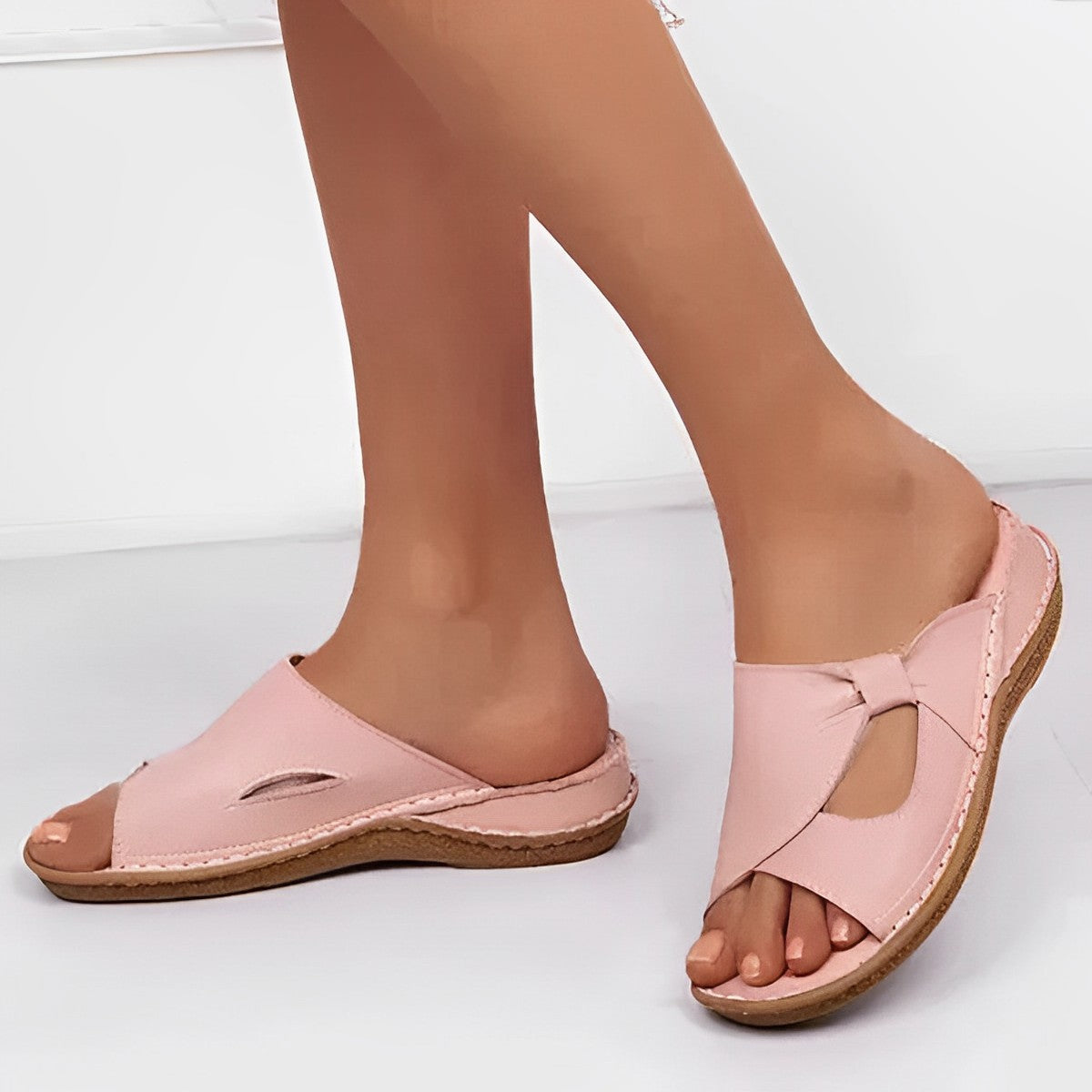 Zoey - Sandale stil plat cu vârf deschis pentru femei