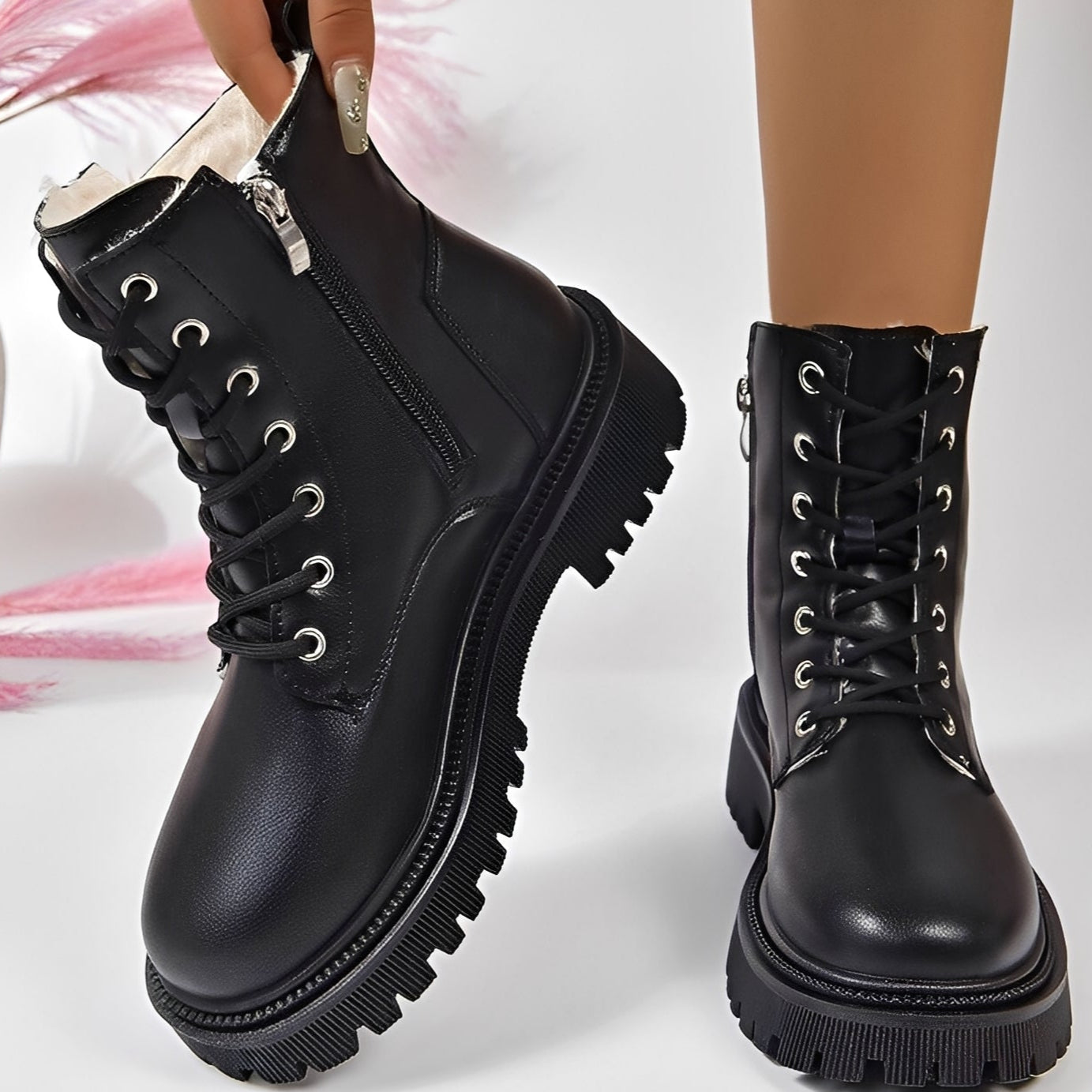 Haylie - Cizme Martin stilate, căptușite cu fleece pentru femei