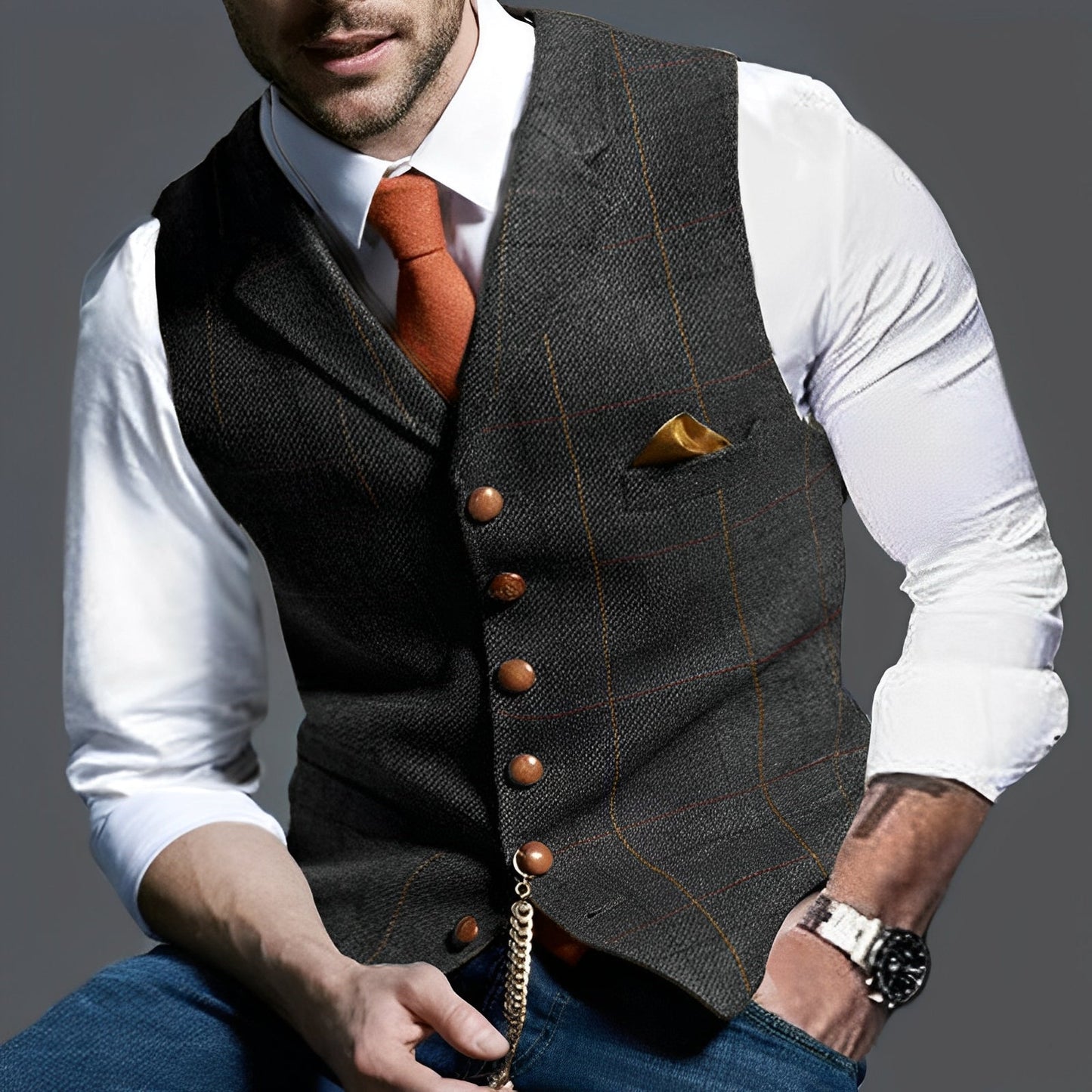 Jasper – Vesta Vintage pentru Bărbați