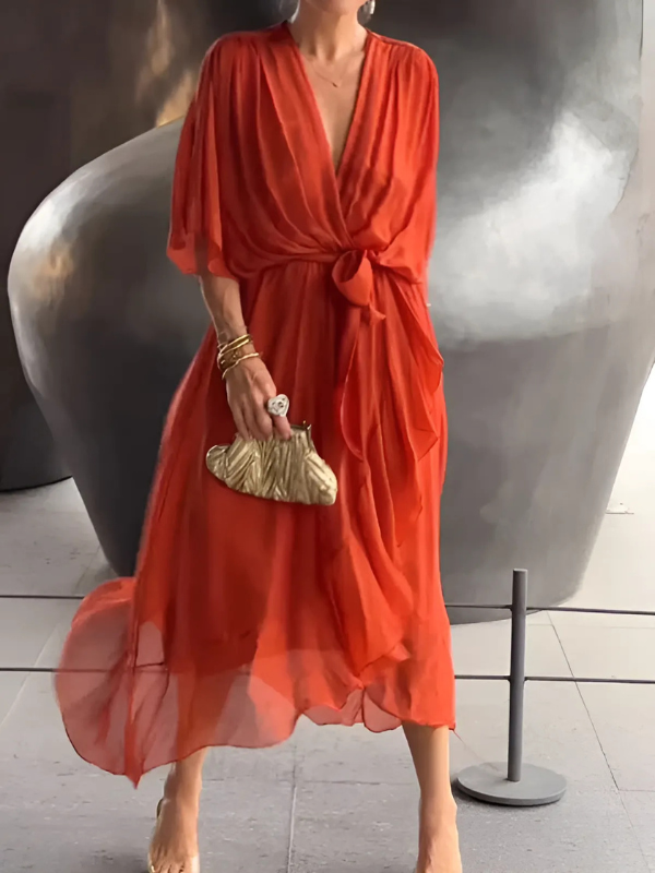 Seraphina – Rochie midi cu închidere în stil rapida