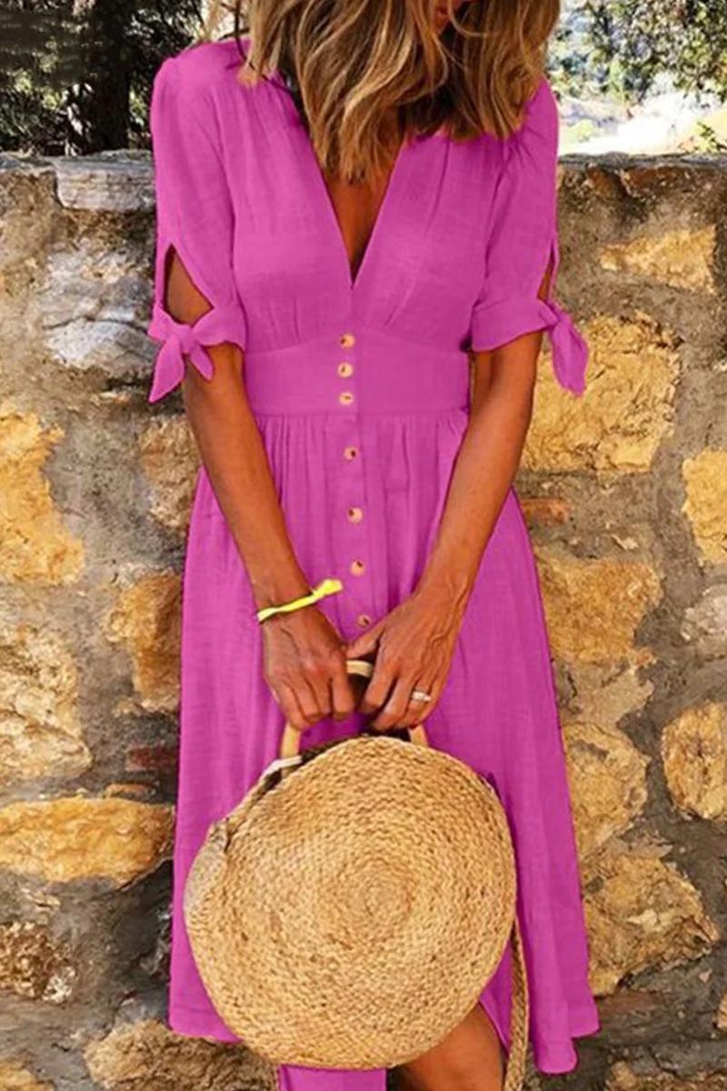 Avie – Rochie Trapez cu Guler V Clasic