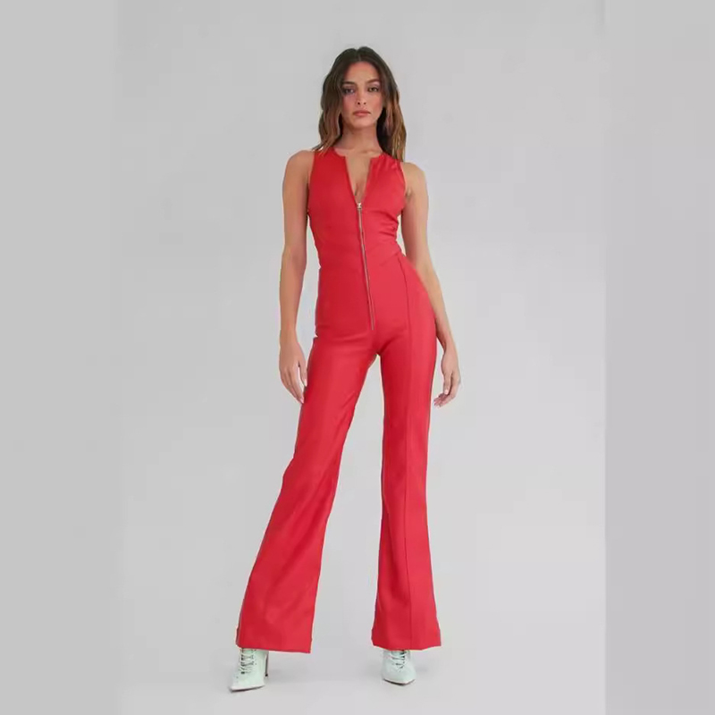 Suzanne - Salopetă de vară din denim cu spatele gol pentru femei