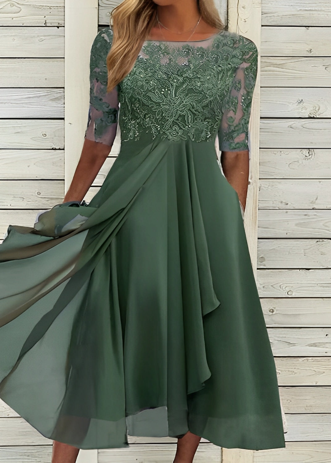 Colleen - Rochie elegantă, decupată din dantelă pentru femei