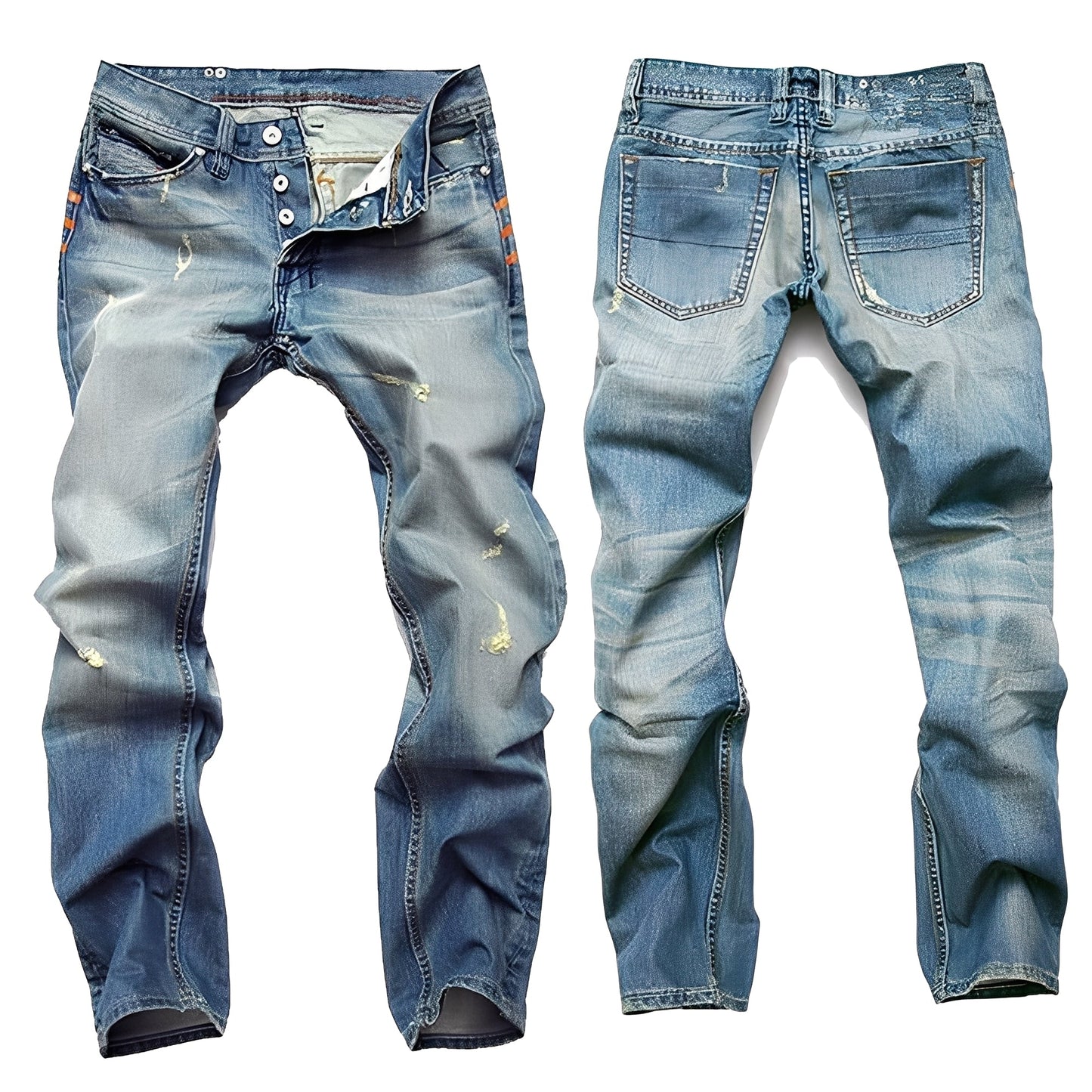 Kaleb - Jeans clasice cu Rips pentru bărbați