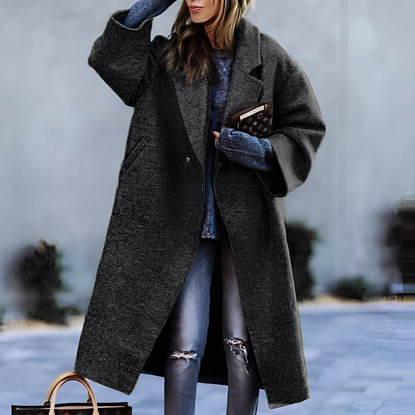 Haylie - Elegant, clasic, lejer mantou pentru femei