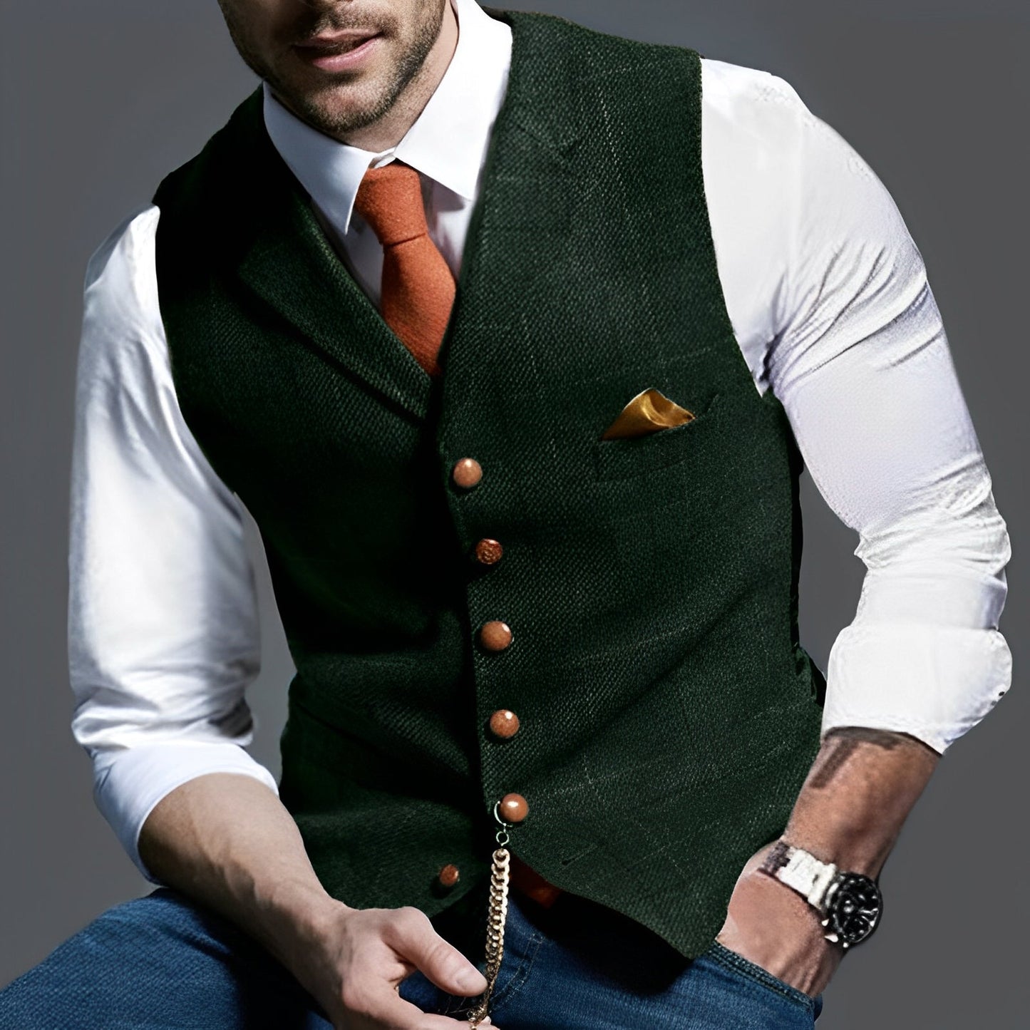 Jasper – Vesta Vintage pentru Bărbați