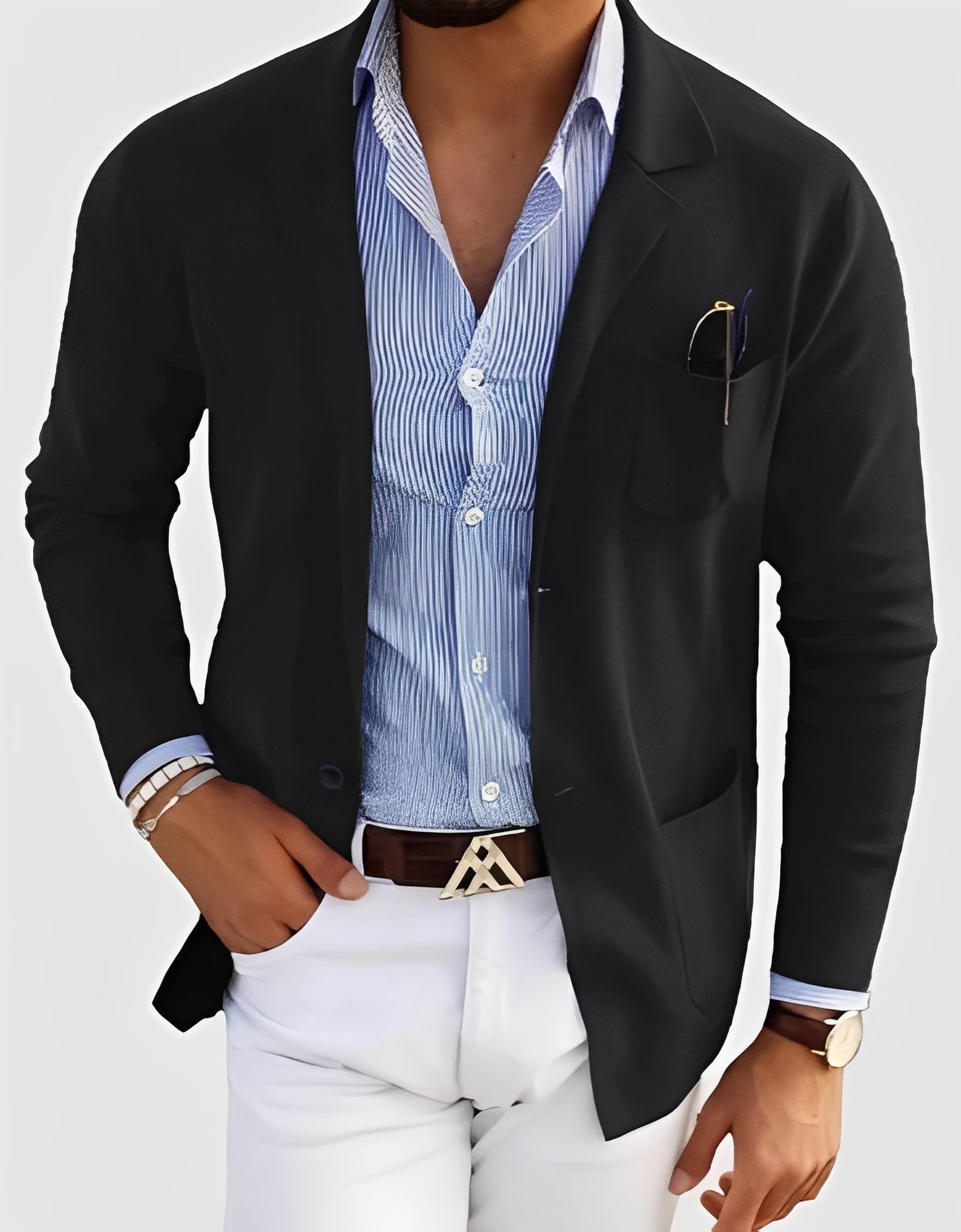 Giffard - Elegantă jachetă de lână cu dublu rând de nasturi pentru bărbați