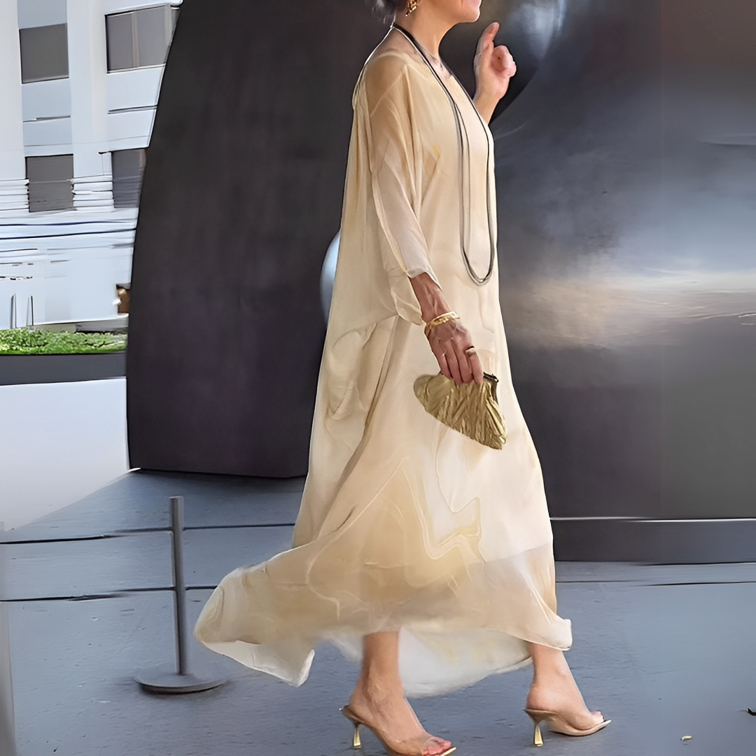 Emory - Rochie modernă din mătase chiffon pentru femei