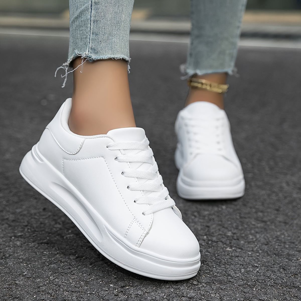 Romy – Adidași din piele albă în look curat