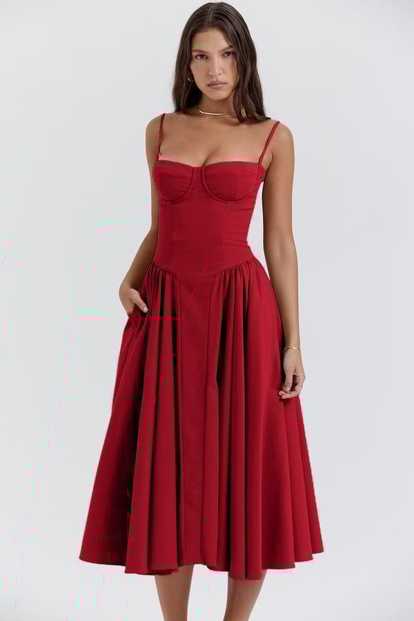 Jutte - Rochie Midi Fără Mâneci pentru Femei