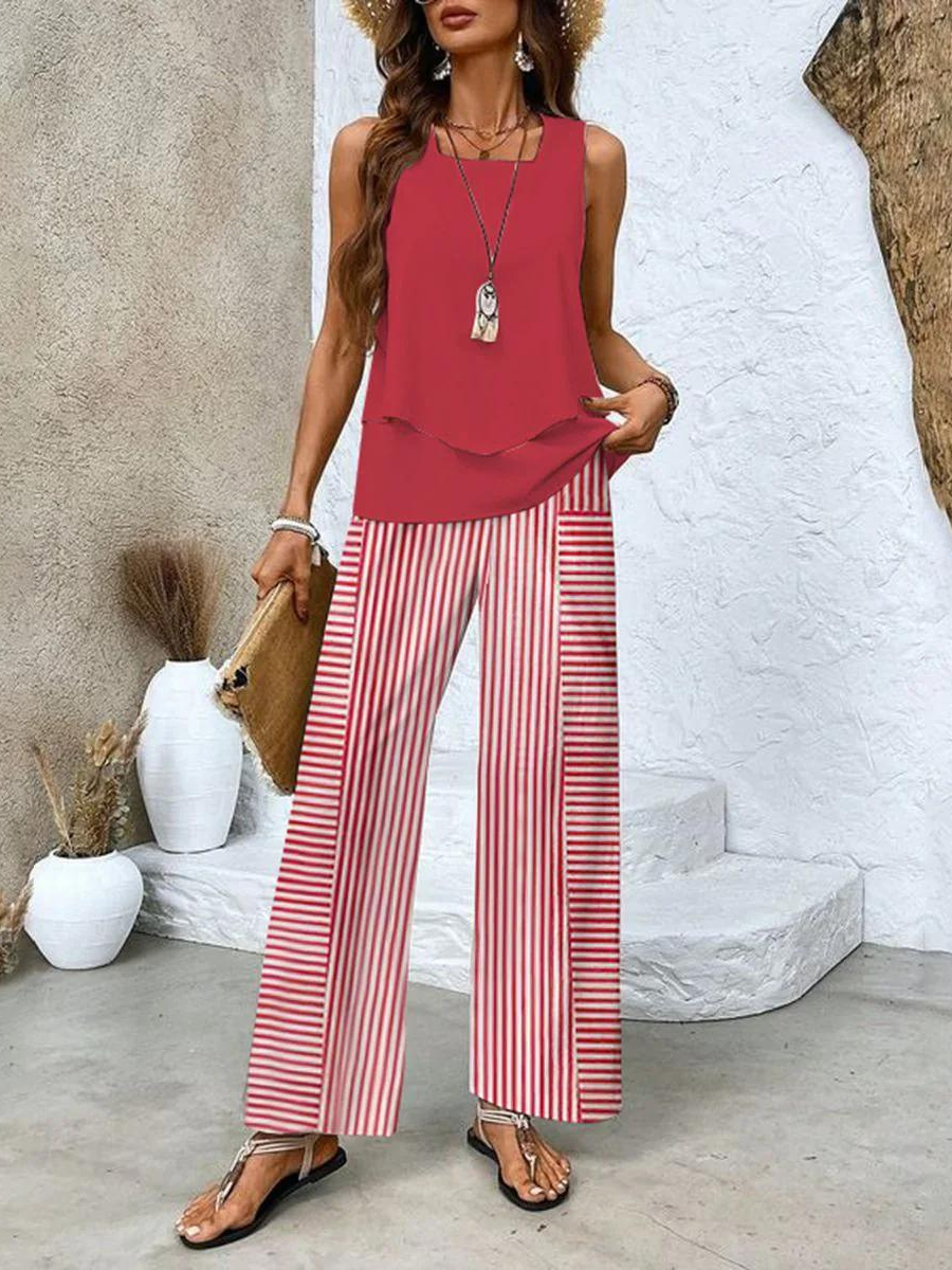 Malia - Set Costum Dama Trend Fără Mâneci