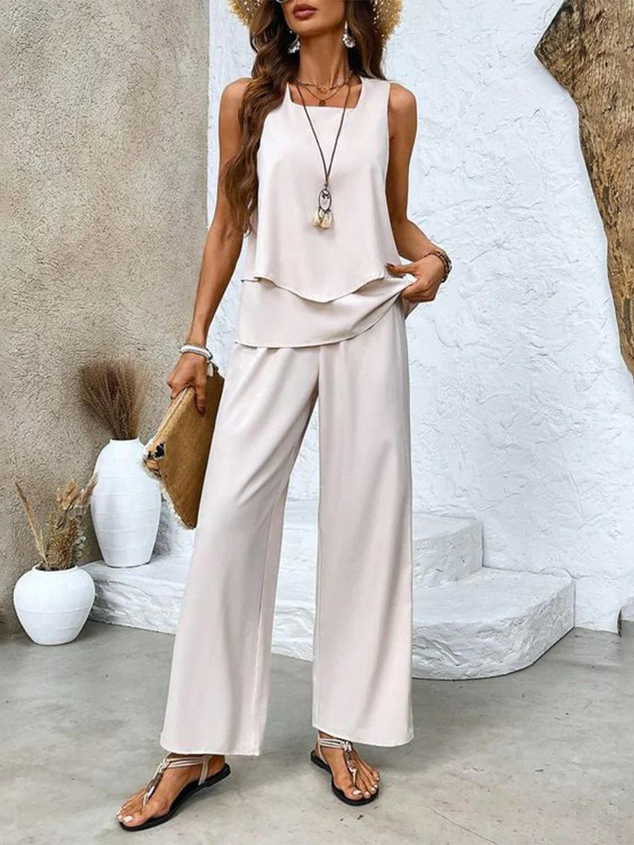 Malia - Set Costum Dama Trend Fără Mâneci