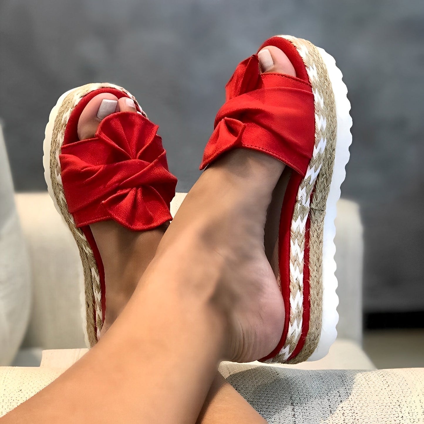 Arleen - Sandale casual cu fundiță pentru femei
